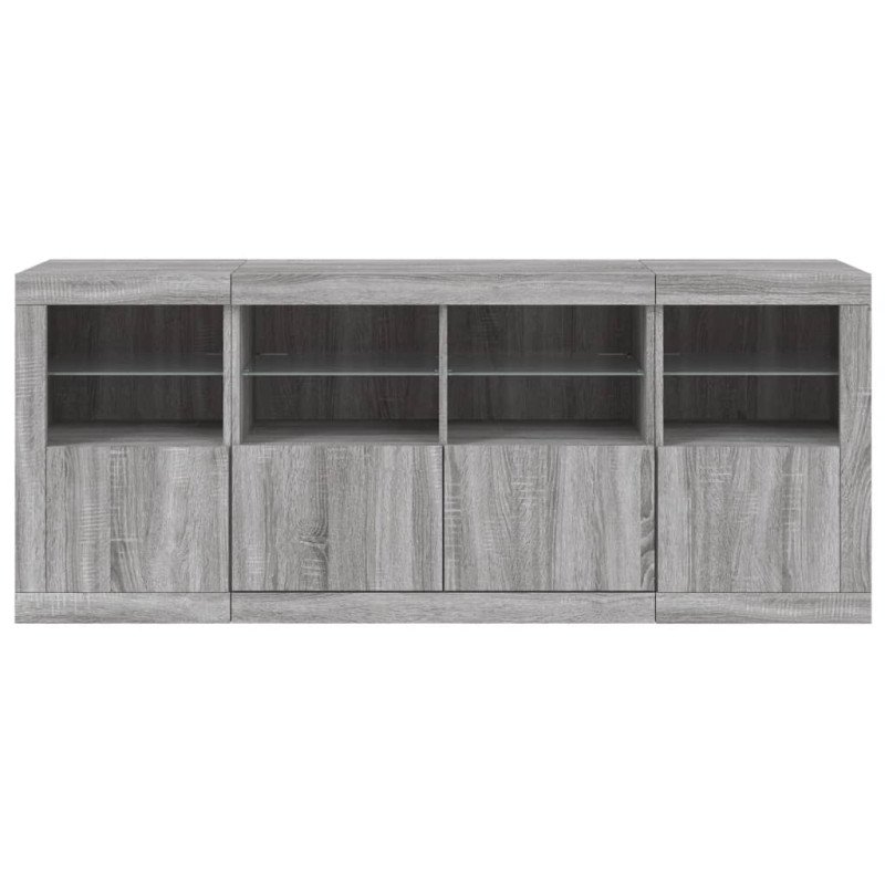 vidaXL Komoda s LED svetlami sivá sonoma 163x37x67 cm