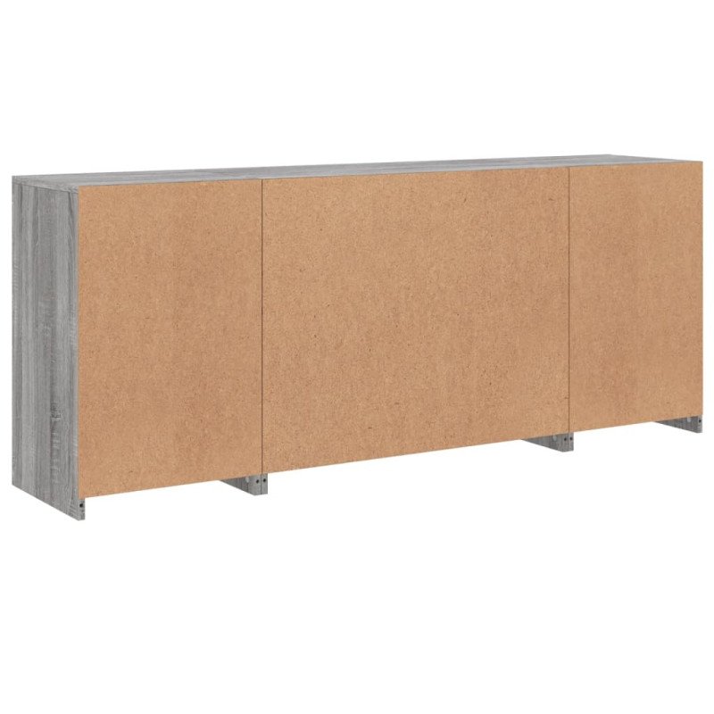 vidaXL Komoda s LED svetlami sivá sonoma 163x37x67 cm