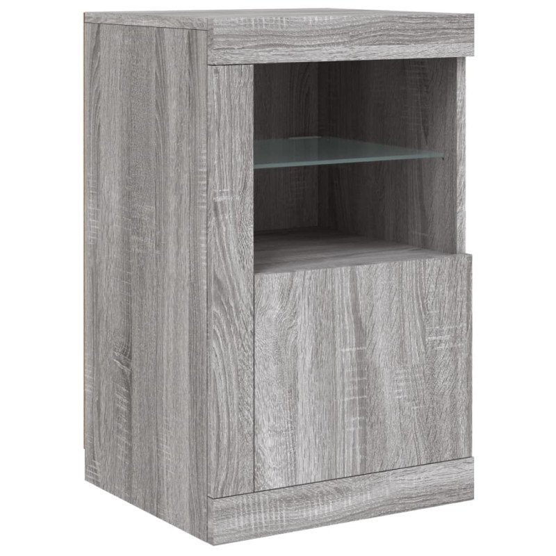 vidaXL Komoda s LED svetlami sivá sonoma 163x37x67 cm
