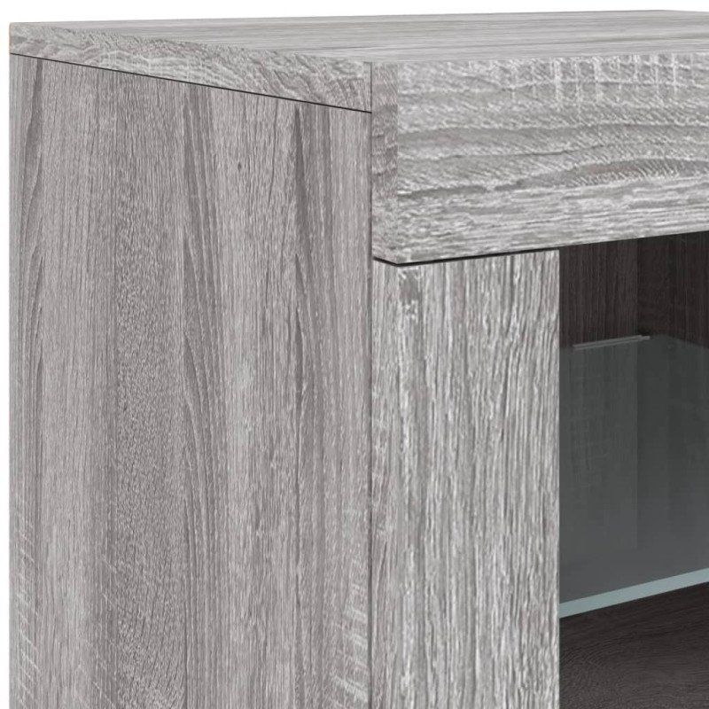 vidaXL Komoda s LED svetlami sivá sonoma 163x37x67 cm