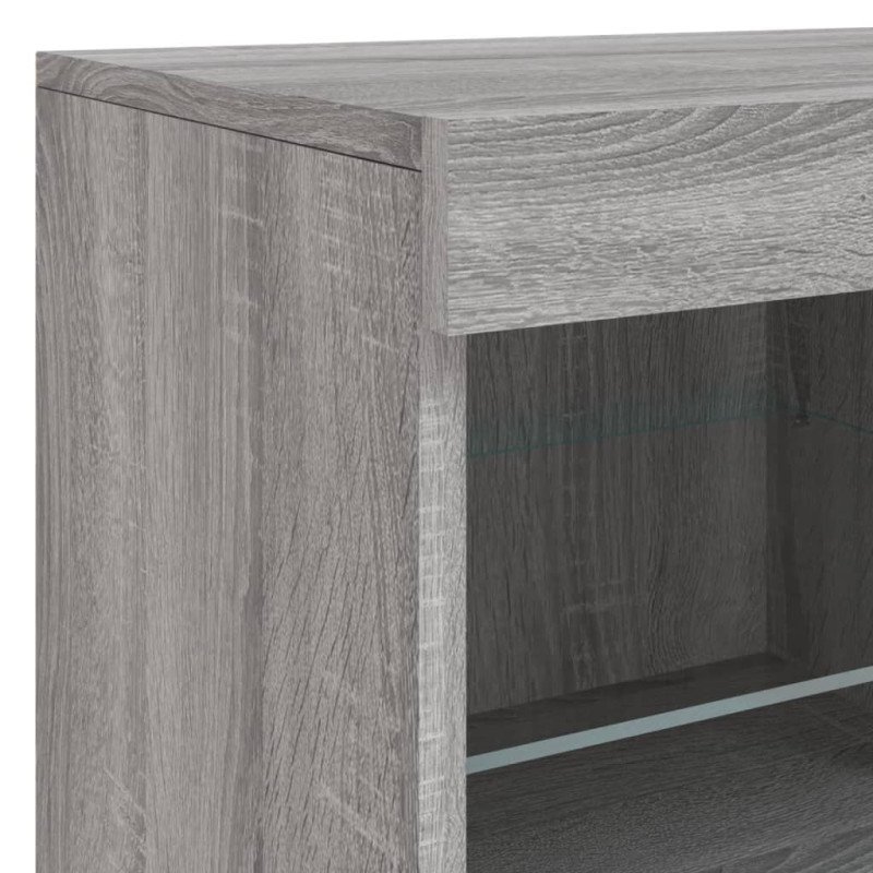 vidaXL Komoda s LED svetlami sivá sonoma 163x37x67 cm