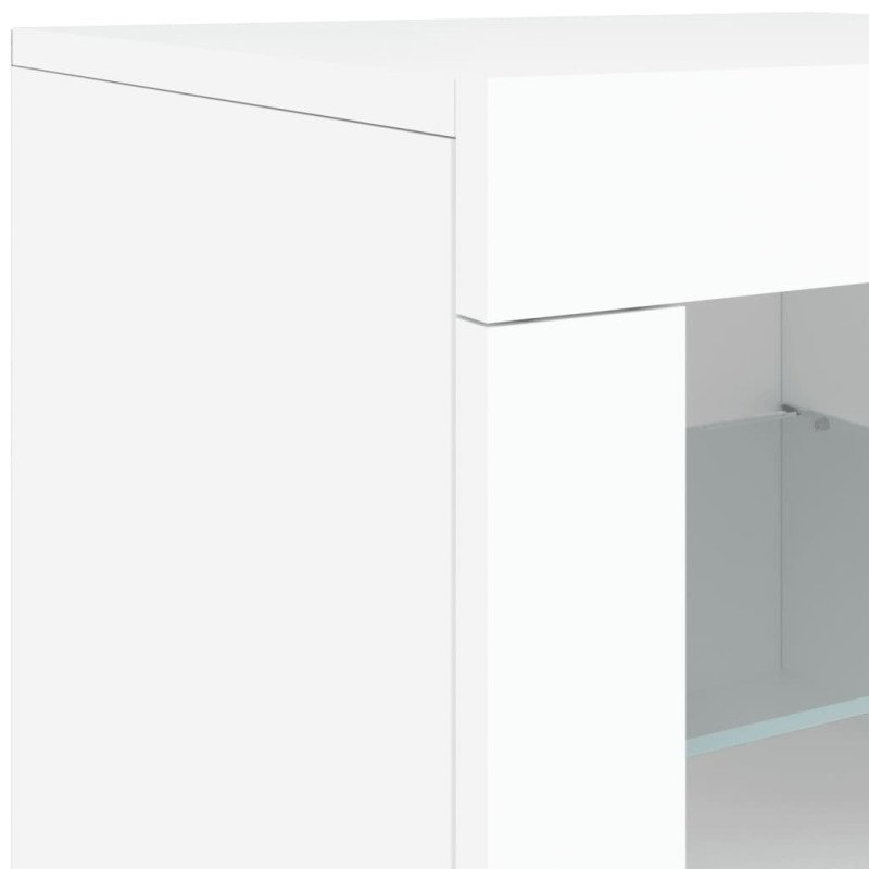 vidaXL Komoda s LED svetlami biela 283x37x67 cm