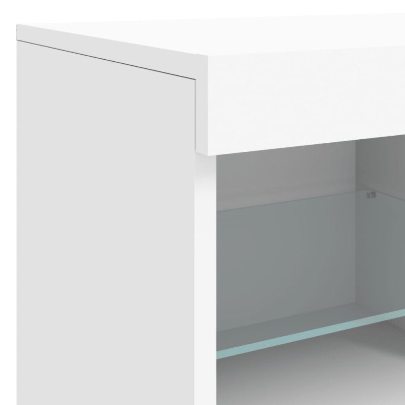 vidaXL Komoda s LED svetlami biela 283x37x67 cm