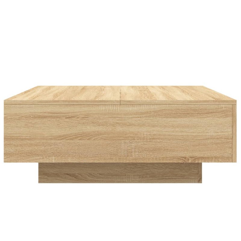 vidaXL Konferenčný stolík s LED svetlami dub sonoma 80x80x31 cm