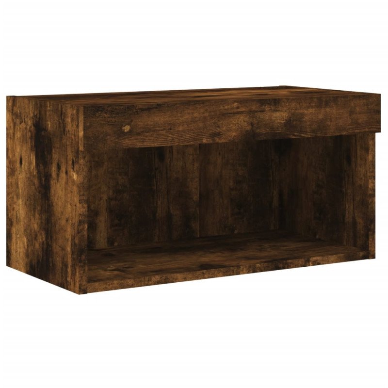 vidaXL TV skrinka s LED svetlami dymový dub 60x30x30 cm
