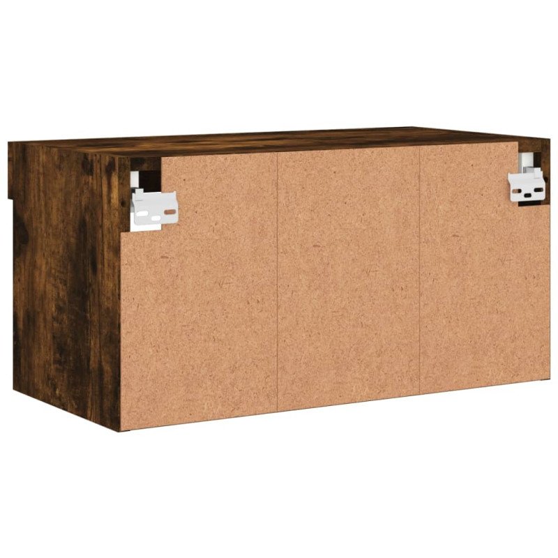 vidaXL TV skrinka s LED svetlami dymový dub 60x30x30 cm