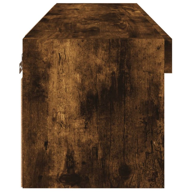 vidaXL TV skrinka s LED svetlami dymový dub 80x30x30 cm