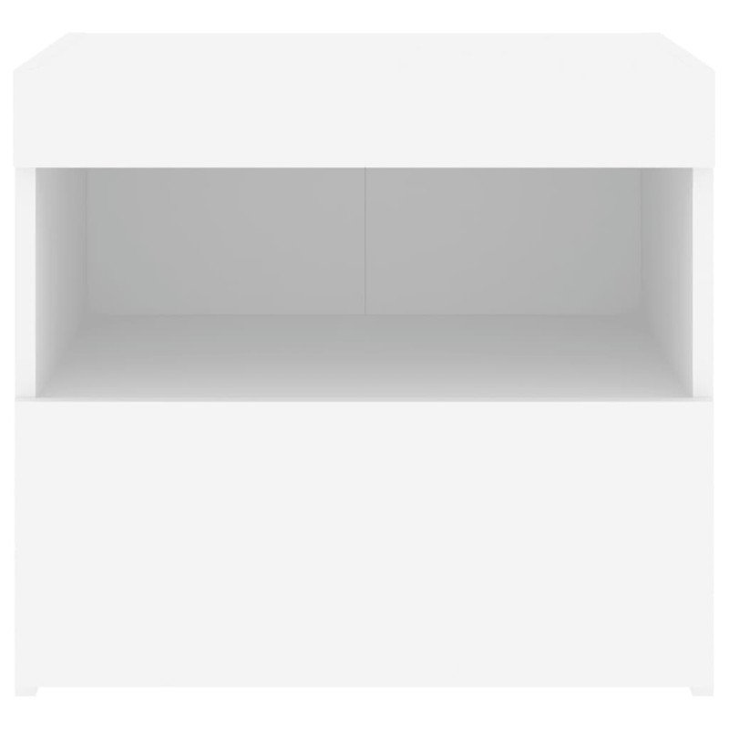 vidaXL Nočné stolíky s LED svetlami 2 ks biele 50x40x45 cm