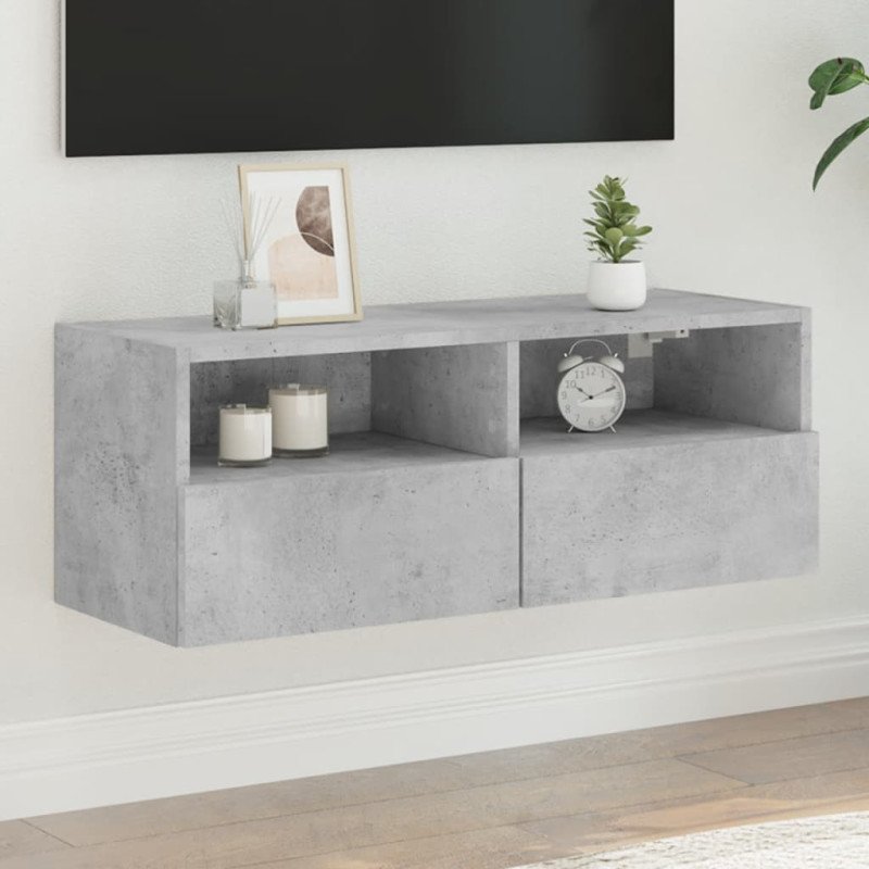 vidaXL TV nástenná skrinka betónovo sivá 80x30x30 cm kompozitné drevo