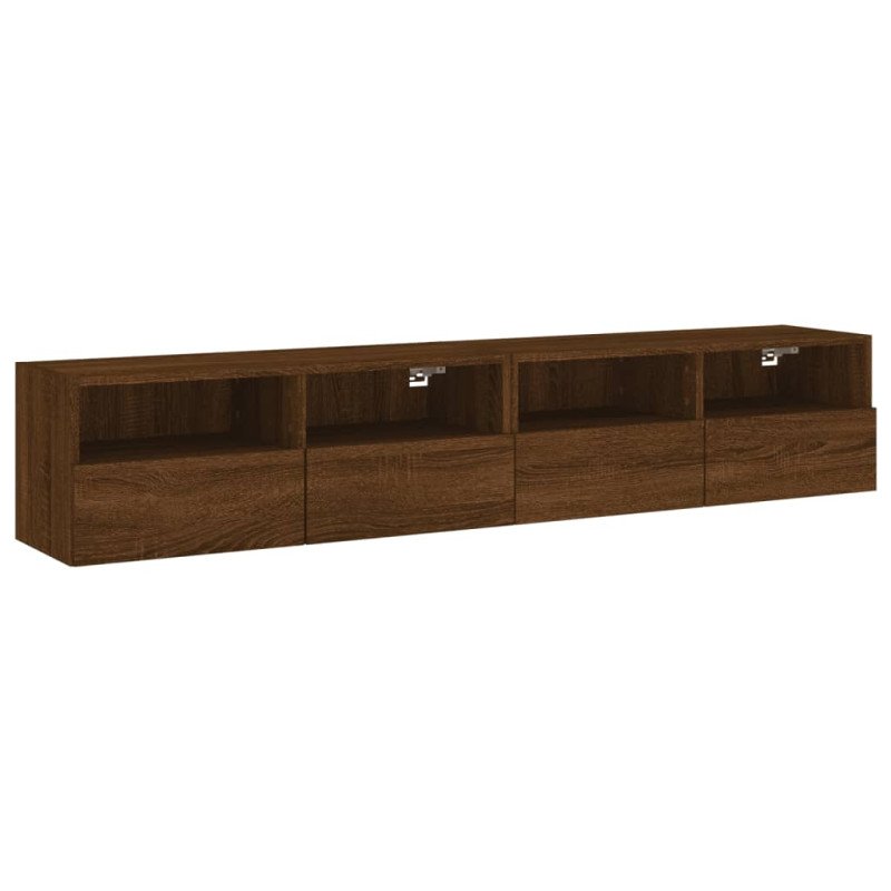 vidaXL TV nástenné skrinky 2 ks hnedý dub 80x30x30cm kompozitné drevo