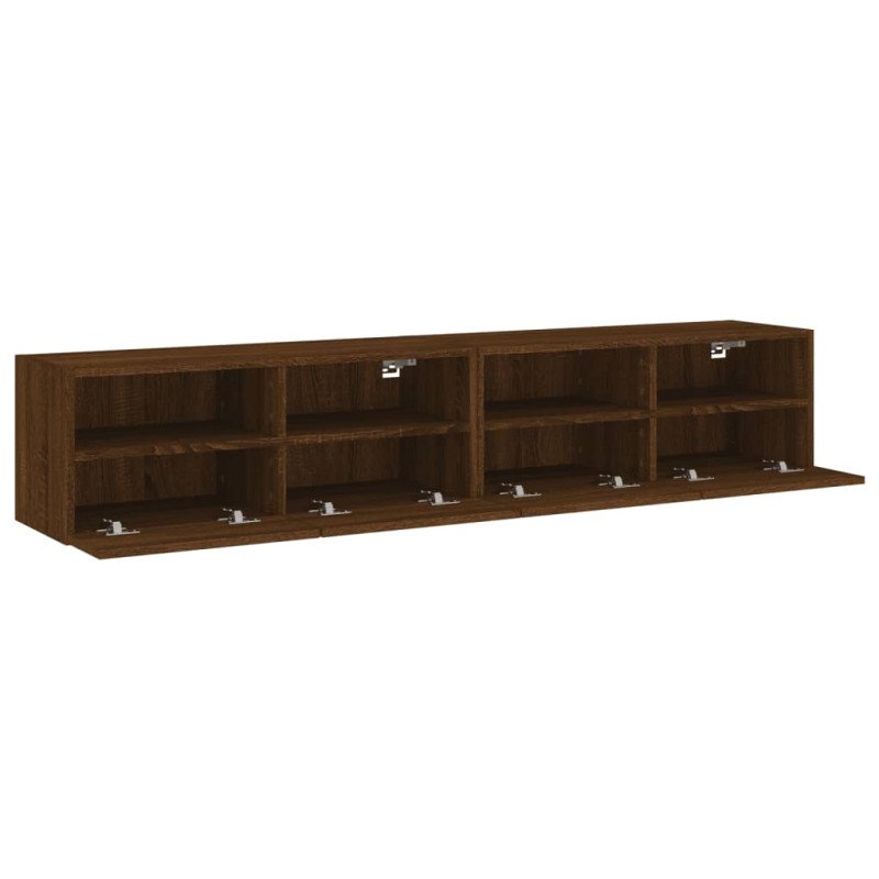 vidaXL TV nástenné skrinky 2 ks hnedý dub 80x30x30cm kompozitné drevo