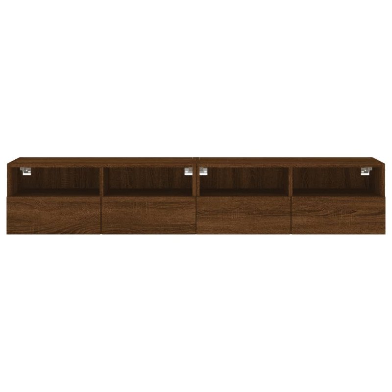 vidaXL TV nástenné skrinky 2 ks hnedý dub 80x30x30cm kompozitné drevo