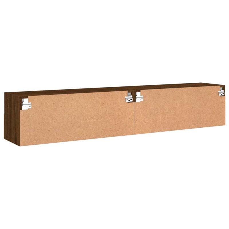 vidaXL TV nástenné skrinky 2 ks hnedý dub 80x30x30cm kompozitné drevo