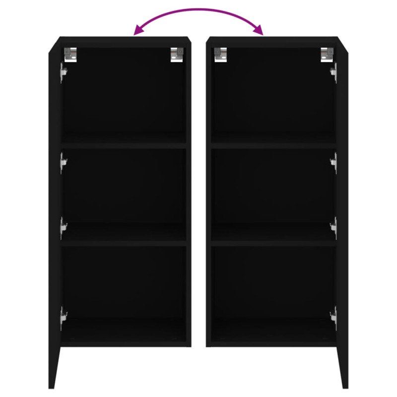 vidaXL TV nástenná skrinka čierna 40,5x30x90 cm kompozitné drevo