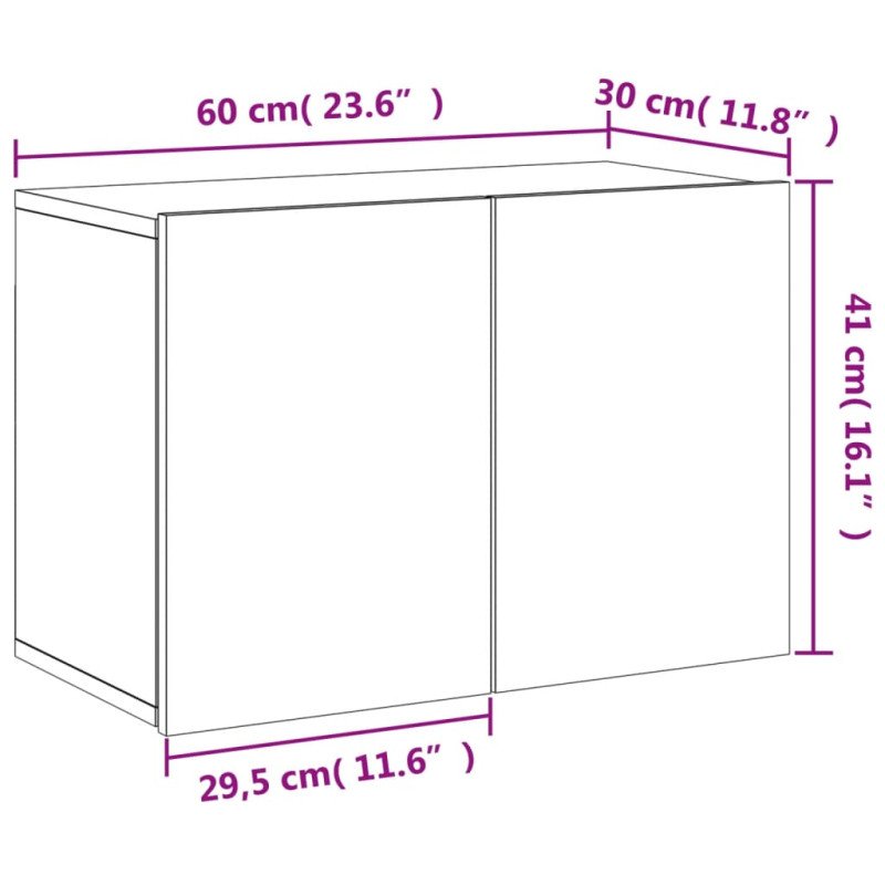 vidaXL TV skrinka nástenná hnedý dub 60x30x41 cm