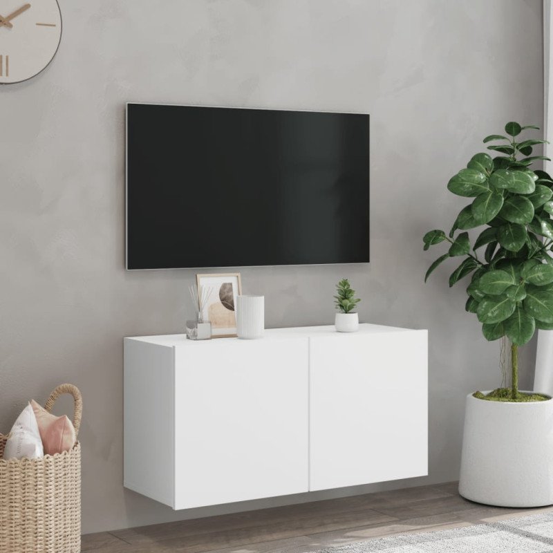 vidaXL TV skrinka nástenná biela 80x30x41 cm