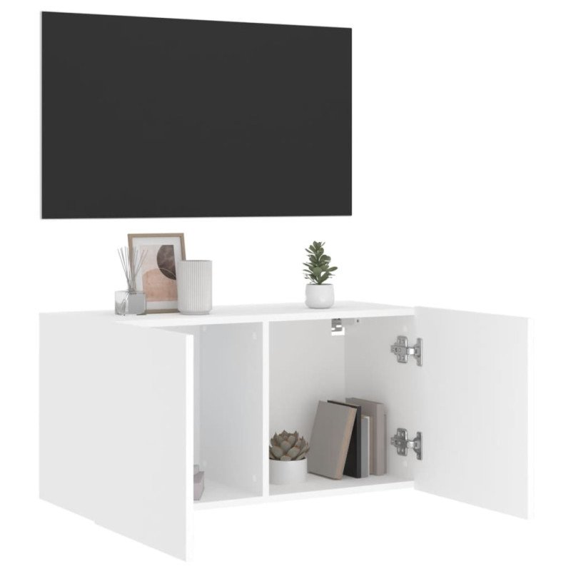 vidaXL TV skrinka nástenná biela 80x30x41 cm