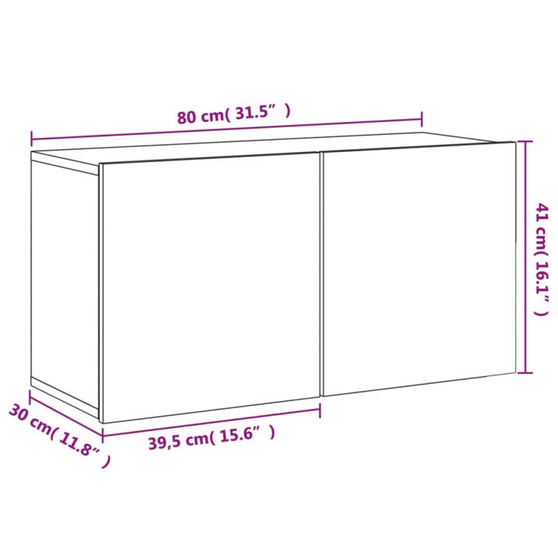 vidaXL TV skrinka nástenná biela 80x30x41 cm