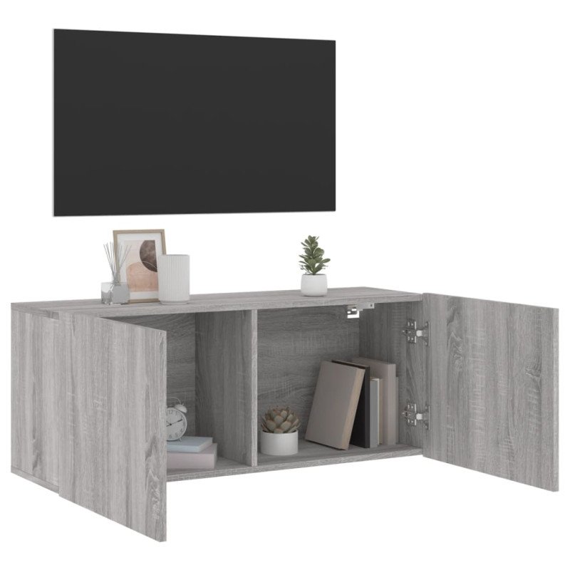 vidaXL TV skrinka nástenná sivá sonoma 100x30x41 cm