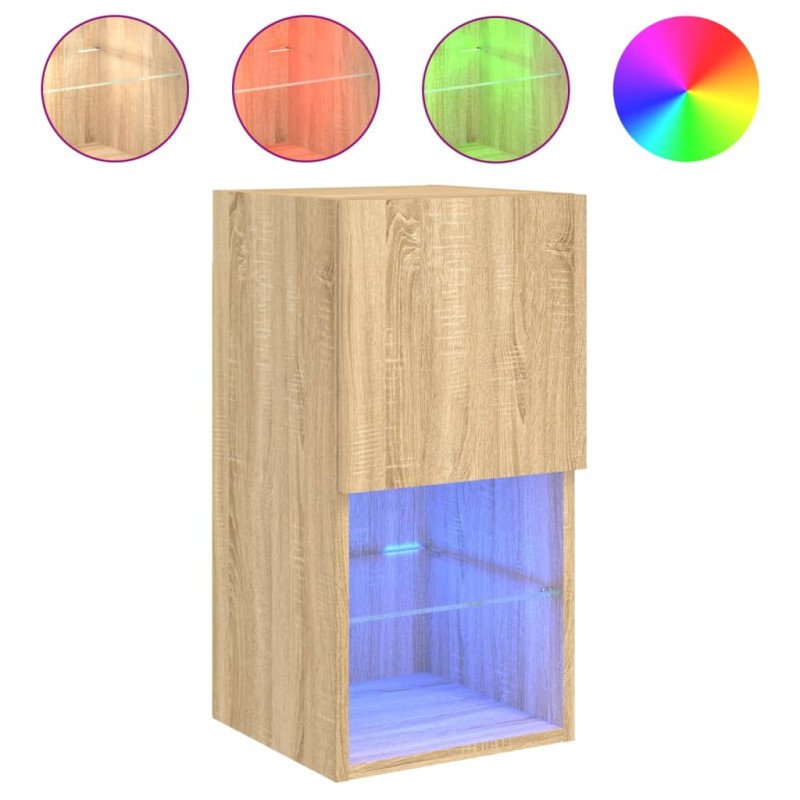 vidaXL TV skrinky s LED svetlami 2 ks dub sonoma 30,5x30x60 cm