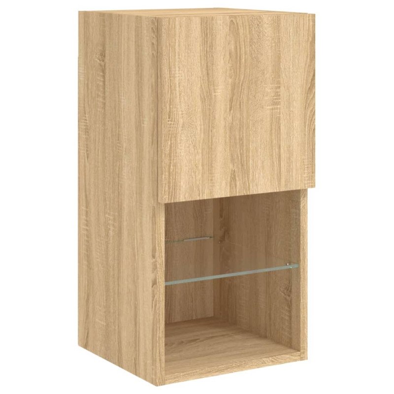 vidaXL TV skrinky s LED svetlami 2 ks dub sonoma 30,5x30x60 cm