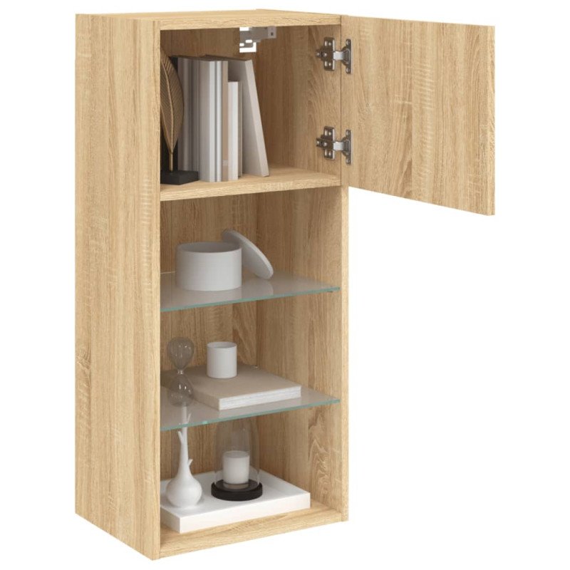 vidaXL TV skrinka s LED svetlami dub sonoma 40,5x30x90 cm
