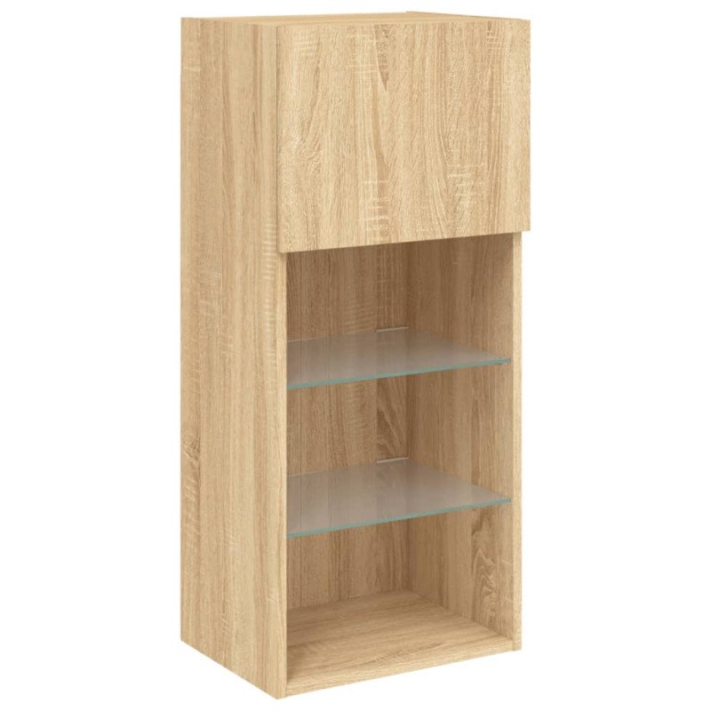 vidaXL TV skrinka s LED svetlami dub sonoma 40,5x30x90 cm