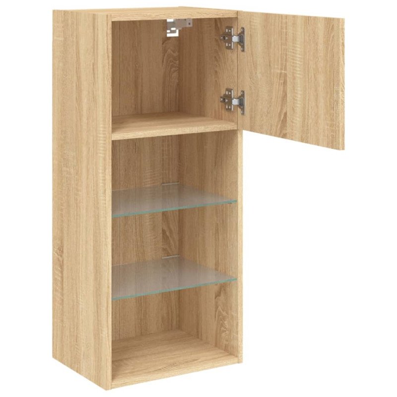 vidaXL TV skrinka s LED svetlami dub sonoma 40,5x30x90 cm