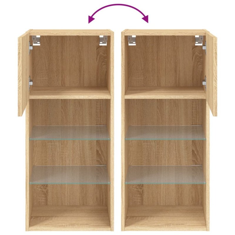 vidaXL TV skrinka s LED svetlami dub sonoma 40,5x30x90 cm