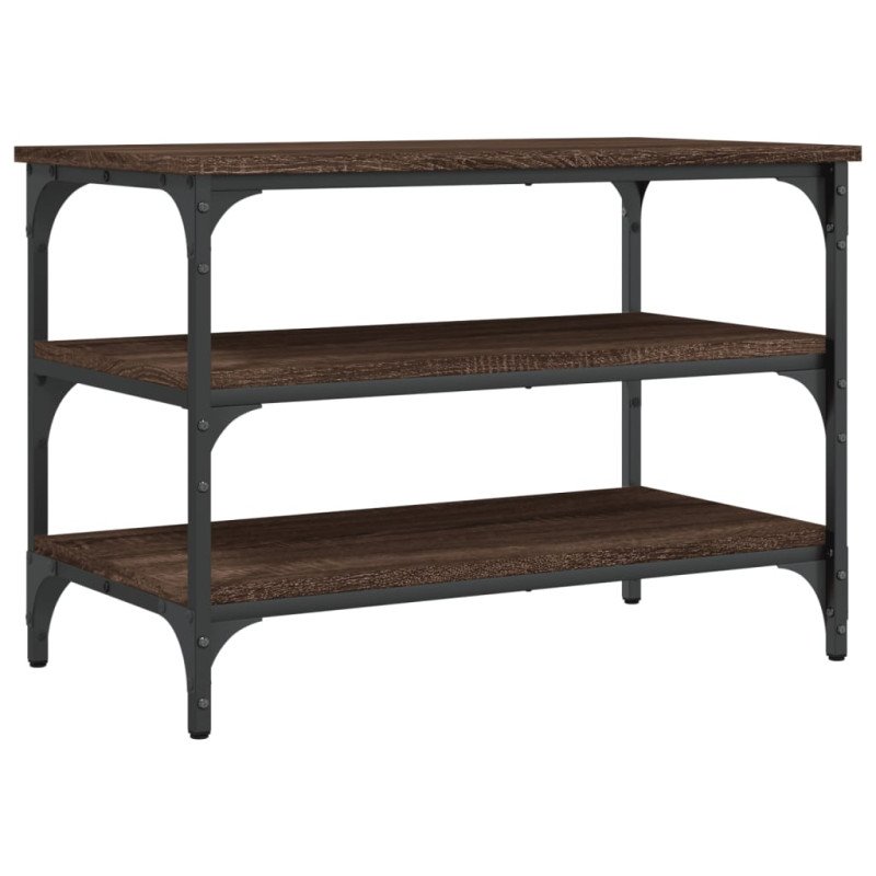 vidaXL Lavička na topánky hnedý dub 70x38,5x49 cm kompozitné drevo