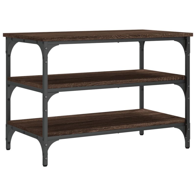 vidaXL Lavička na topánky hnedý dub 70x38,5x49 cm kompozitné drevo