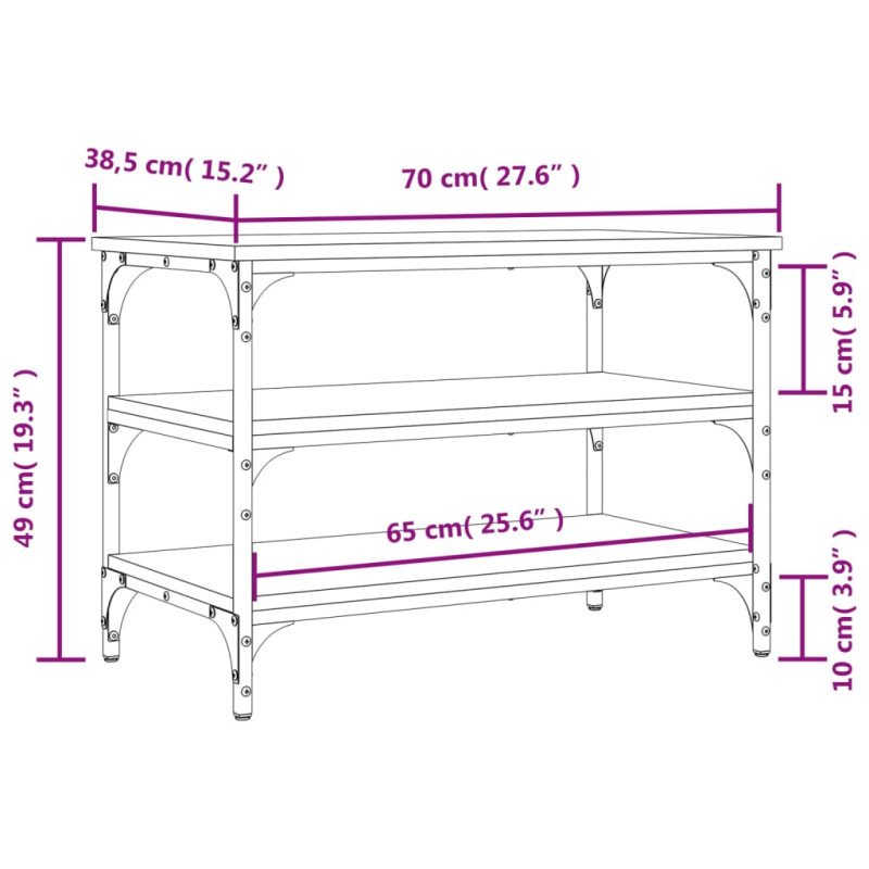 vidaXL Lavička na topánky hnedý dub 70x38,5x49 cm kompozitné drevo
