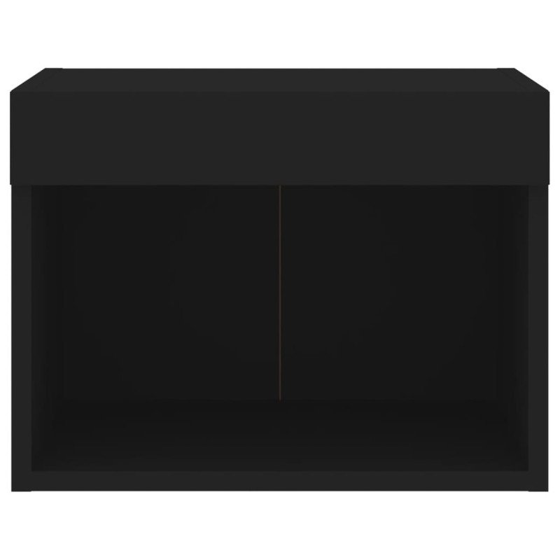 vidaXL Nočné stolíky s LED svetlami nástenné 2 ks čierne