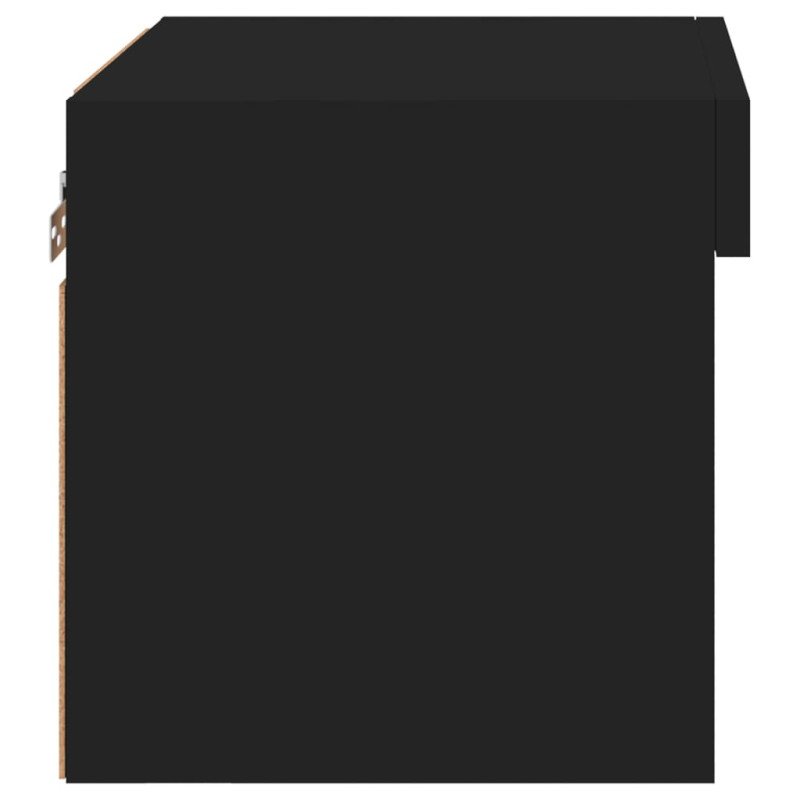 vidaXL Nočné stolíky s LED svetlami nástenné 2 ks čierne