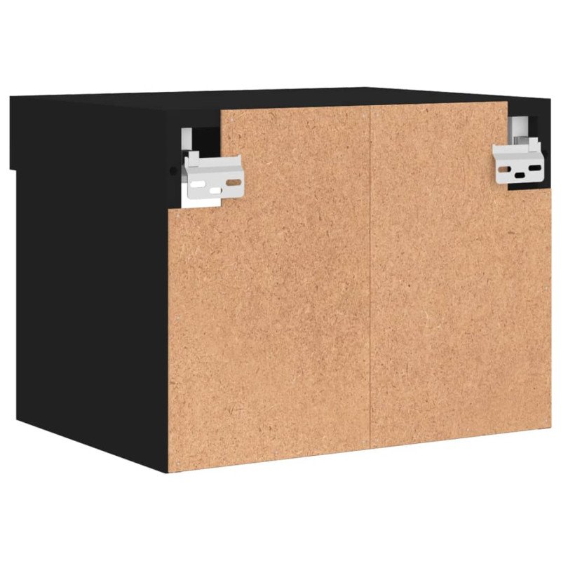 vidaXL Nočné stolíky s LED svetlami nástenné 2 ks čierne