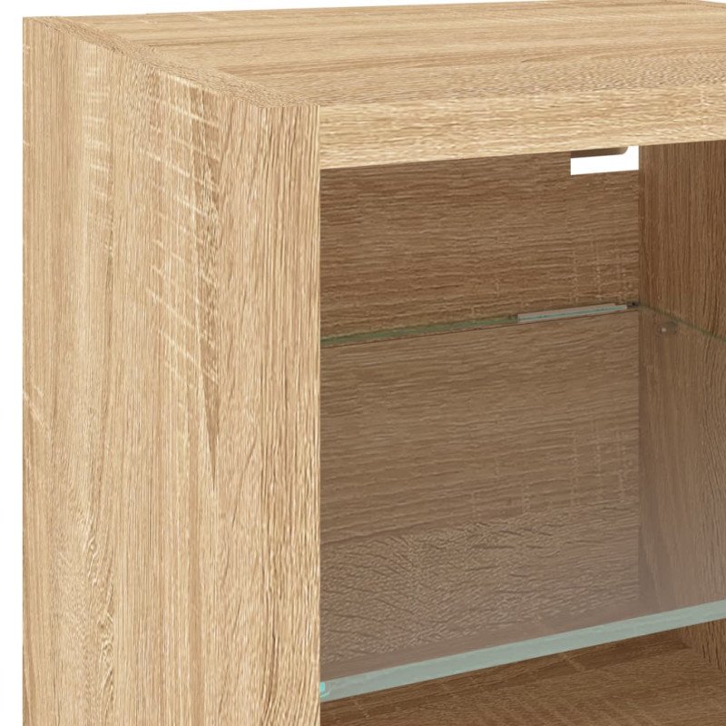 vidaXL TV nástenné skrinky s LED svetlami 2 ks dub sonoma 30x28,5x30cm