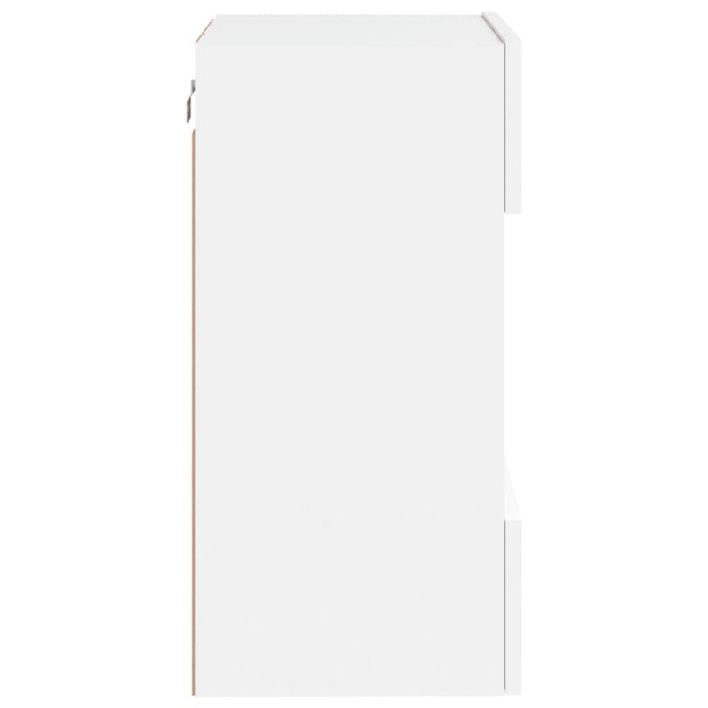 vidaXL TV nástenné skrinky s LED svetlami 2 ks biele 40x30x60,5 cm