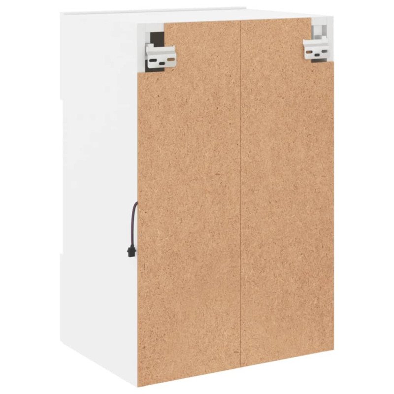 vidaXL TV nástenné skrinky s LED svetlami 2 ks biele 40x30x60,5 cm