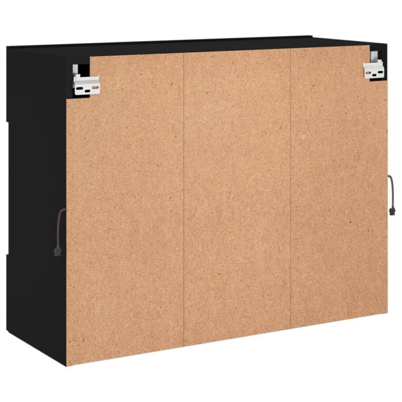 vidaXL TV nástenná skrinka s LED svetlami čierna 78,5x30x60,5 cm