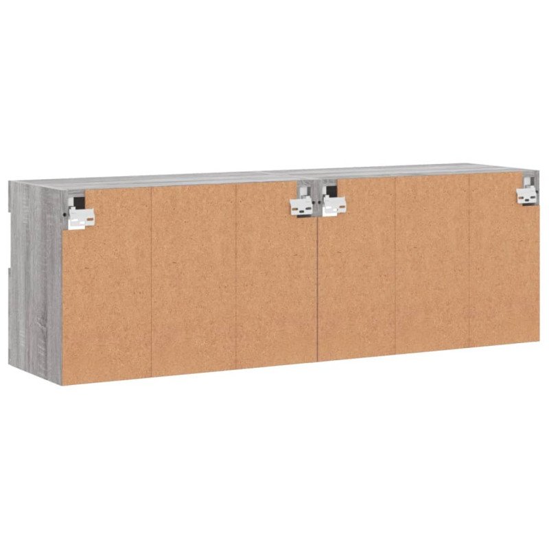 vidaXL TV nástenné skrinky s LED svetlami 2 ks sivé sonoma 60x30x40 cm
