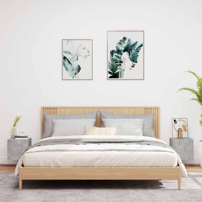 vidaXL TV nástenné skrinky s LED svetlami 2 ks betón.sivé 30,5x35x30cm