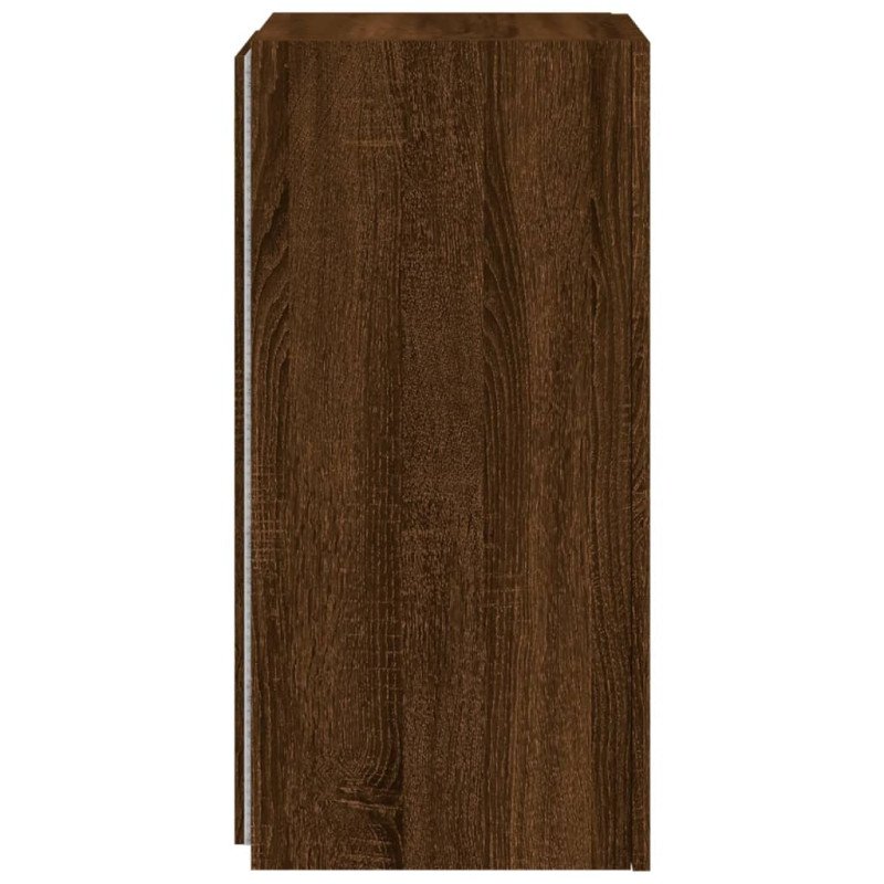vidaXL TV nástenná skrinka s LED svetlami hnedý dub 30,5x35x70 cm