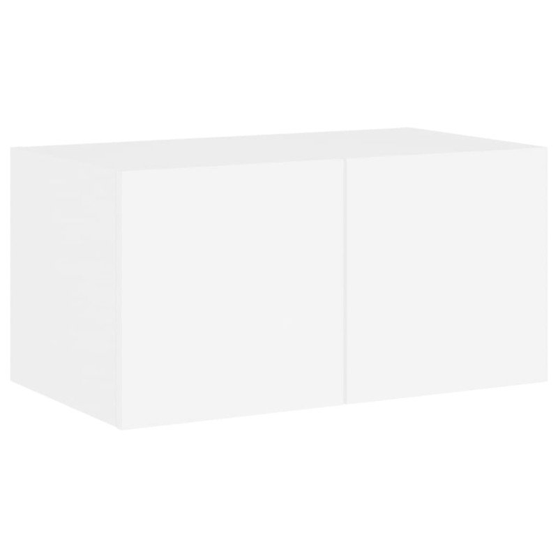 vidaXL TV nástenná skrinka s LED svetlami biela 60x35x31 cm
