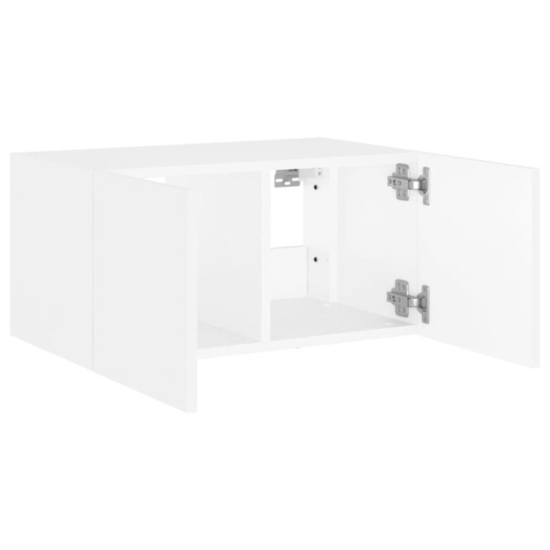 vidaXL TV nástenná skrinka s LED svetlami biela 60x35x31 cm