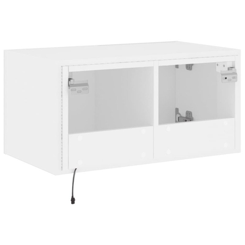 vidaXL TV nástenná skrinka s LED svetlami biela 60x35x31 cm