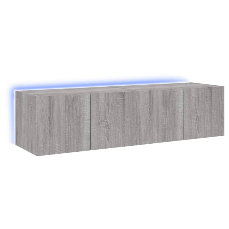 vidaXL TV nástenné skrinky s LED svetlami 2 ks sivé sonoma 60x35x31 cm