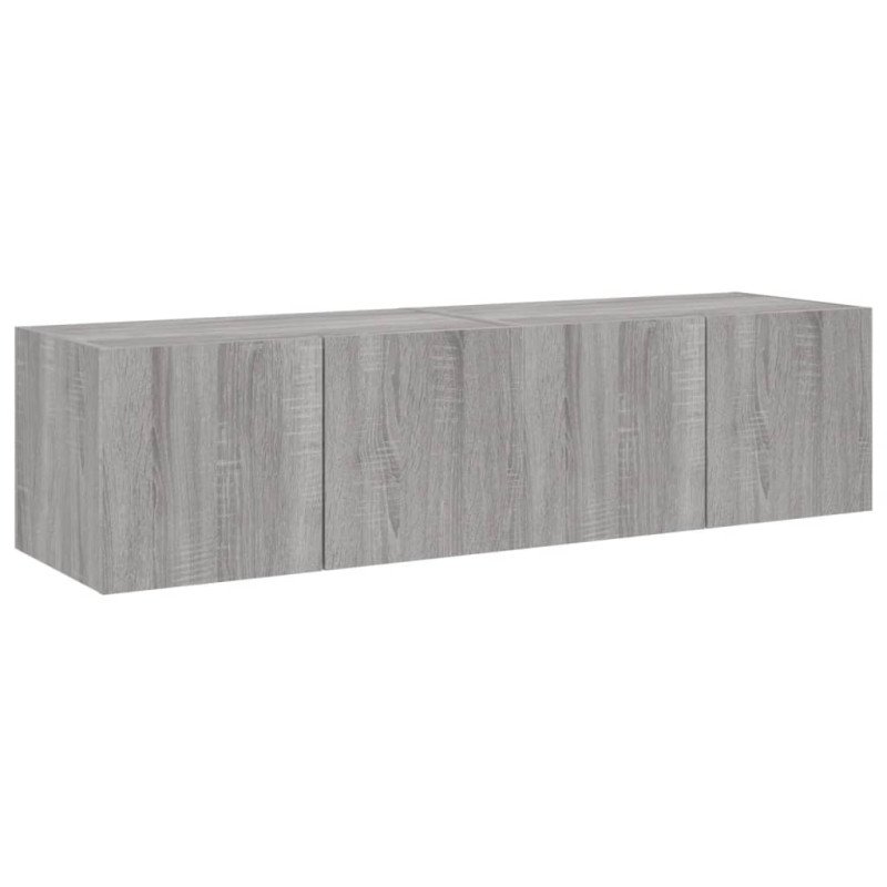 vidaXL TV nástenné skrinky s LED svetlami 2 ks sivé sonoma 60x35x31 cm