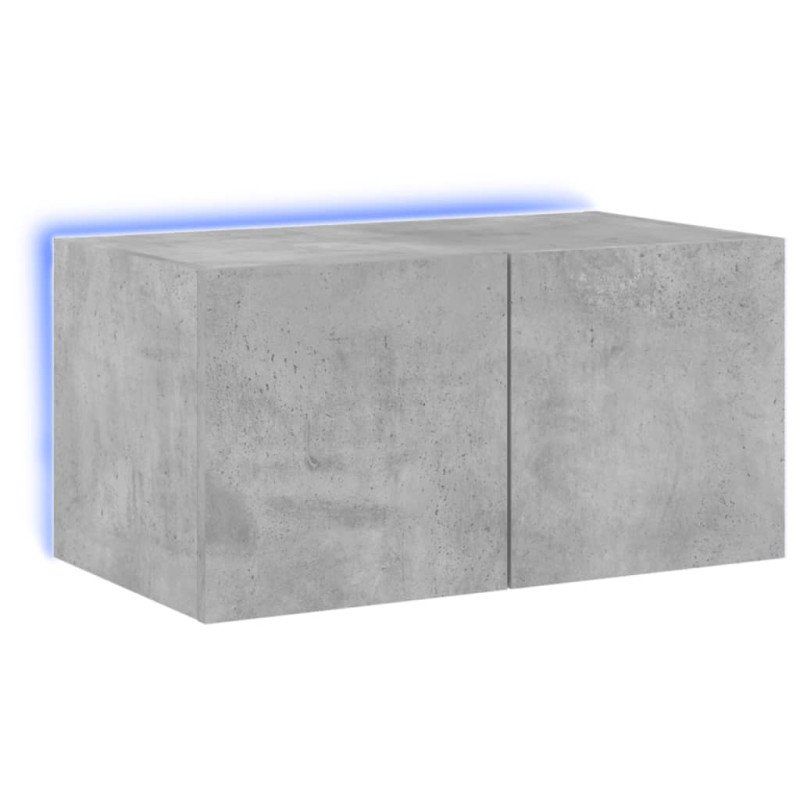 vidaXL TV nástenná skrinka s LED svetlami betónovo sivá 60x35x31 cm