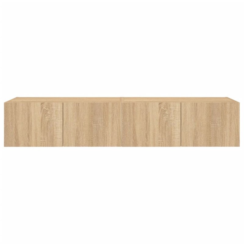 vidaXL TV nástenné skrinky s LED svetlami 2 ks dub sonoma 80x35x31 cm
