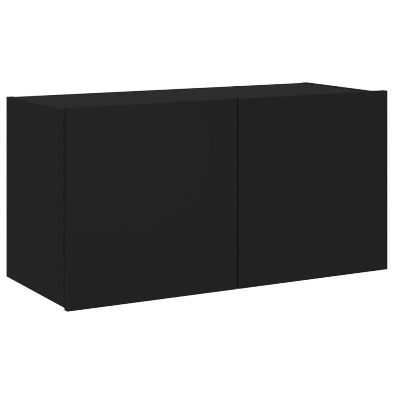 vidaXL TV nástenná skrinka s LED svetlami čierna 80x35x41 cm